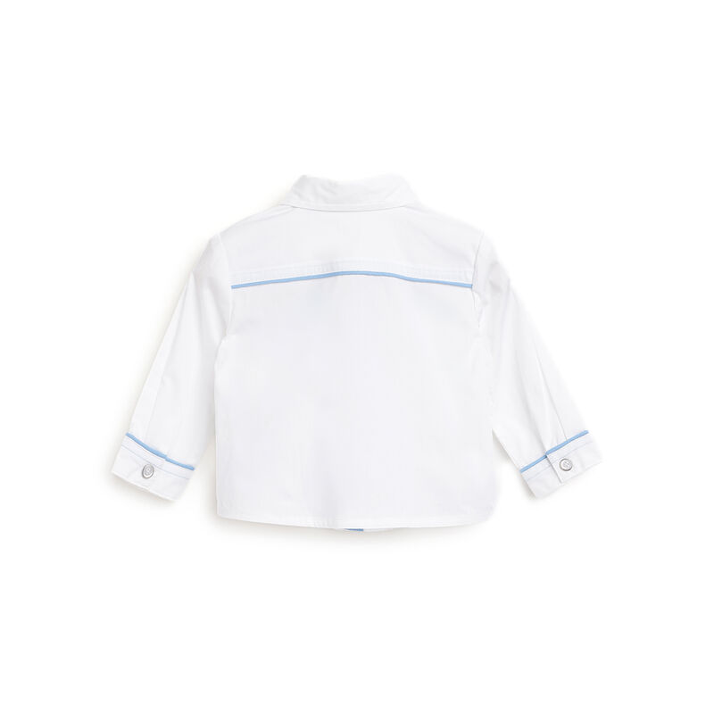 Boys White Applique Long Sleeve Shirt image number 1